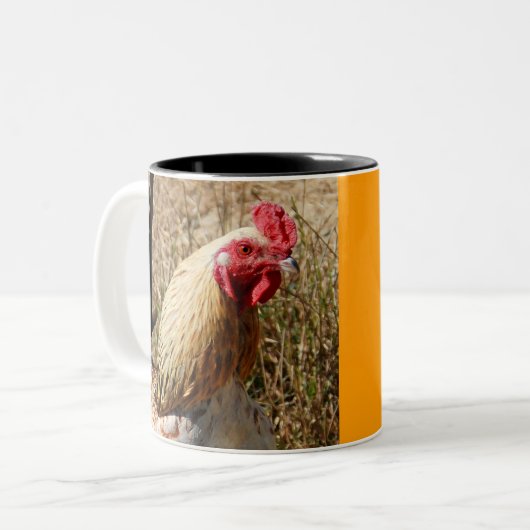 Aufstiegs-und Glanz-Hahn Zweifarbige Tasse (Vorderseite Links)