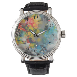 Auftauchen der farbigen Rückwärtsuhr Armbanduhr