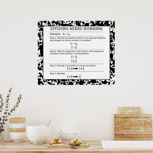 Aufteilung der gemischten Zahlen Poster (Küche)