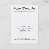 Auftrag bereist Visitenkarte (Rückseite)