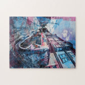 Auftrag-Bezirks-Graffiti schaukeln den Packwagen Puzzle (Horizontal)