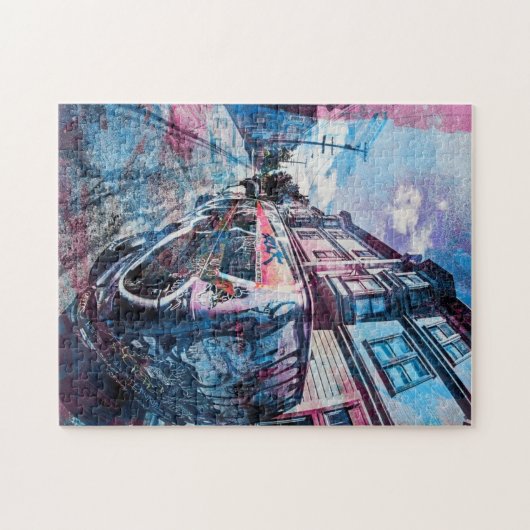 Auftrag-Bezirks-Graffiti schaukeln den Packwagen Puzzle (Horizontal)