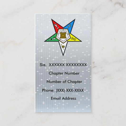 Auftrag der Oststern-Visitenkarte Visitenkarte (Vorderseite)