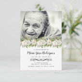 Auftrag des Beerdigungsprogramms für florales Foto Einladung (Stehend Vorderseite)