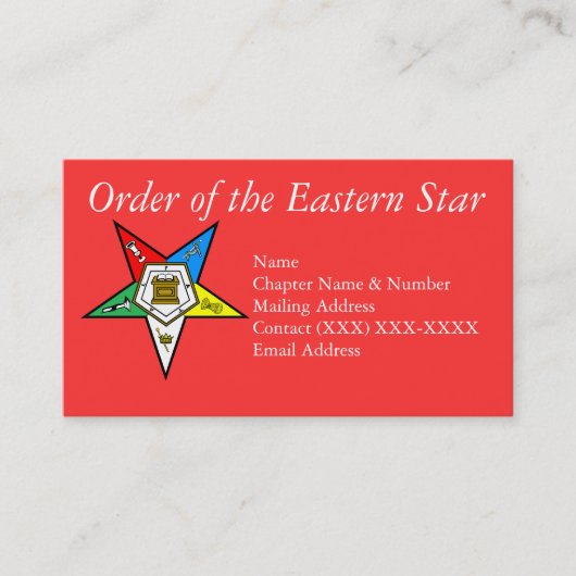 Auftrag des Oststern-Rotes Visitenkarte (Vorderseite)