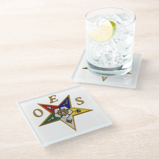 Auftrag des Oststernes Glasuntersetzer (Schrägansicht)