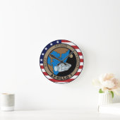 Auftrag-Flecken-Logo Apollo 1 Runde Wanduhr (Zuhause)
