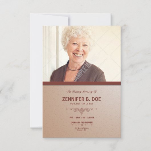 Auftrag Service-der Begräbnis- Programm-Karte Einladung (Vorderseite)