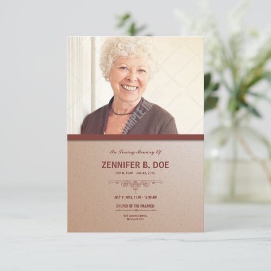 Auftrag Service-der Begräbnis- Programm-Karte Einladung (Stehend Vorderseite)