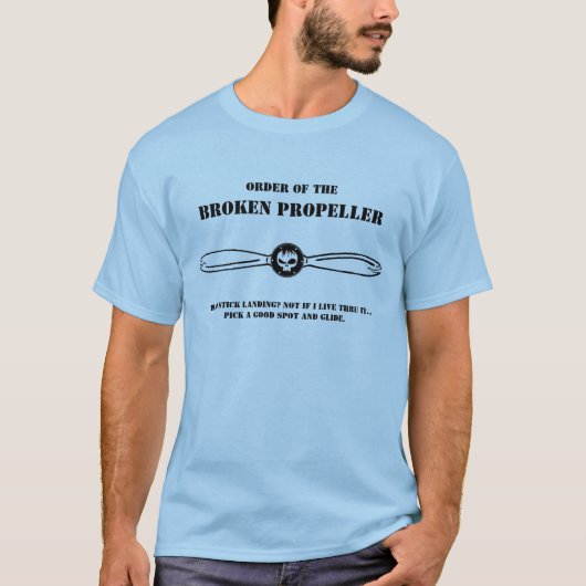 Auftrag von, gebrochener Propeller - blauer T - T-Shirt (Vorderseite)