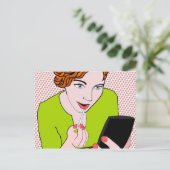 Auftragen von Lippenglanz Postkarte (Stehend Vorderseite)