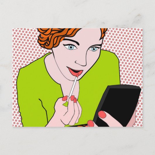 Auftragen von Lippenglanz Postkarte (Vorderseite)