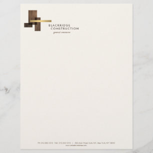 Auftragnehmer Bauholz Gold Logo Elfenbein Briefbogen