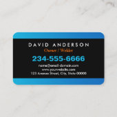 Auftragnehmer für berufliche Metallschweißanlagen Visitenkarte (Rückseite)