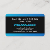 Auftragnehmer für berufliche Metallschweißanlagen Visitenkarte (Rückseite)