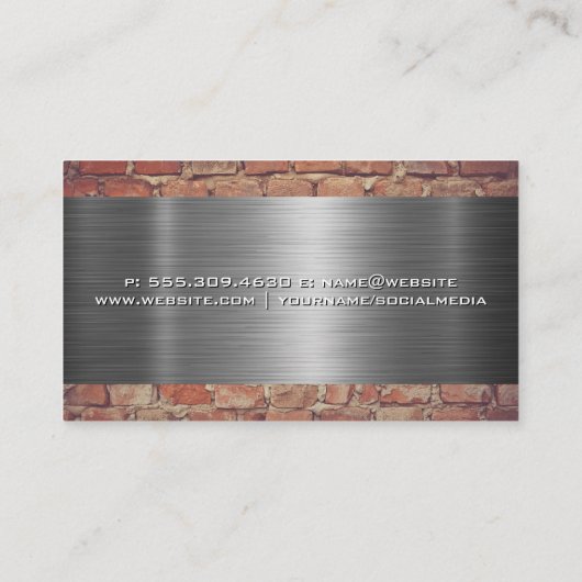 Auftragnehmer | Stahlziegel | Baustelle Visitenkarte (Rückseite)