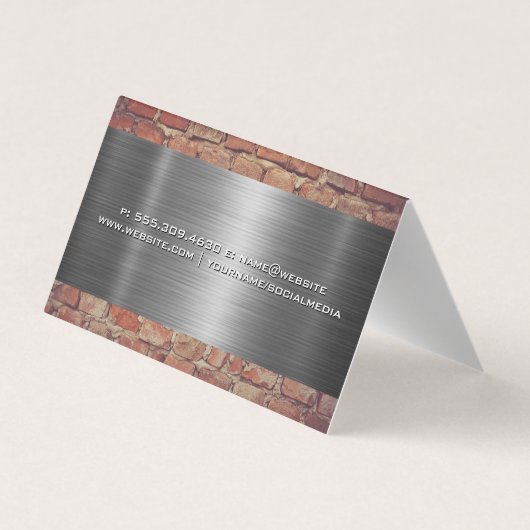 Auftragnehmer | Stahlziegel | Baustelle Visitenkarten (Rückseite)