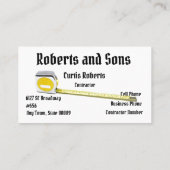 Auftragnehmer-Visitenkarte-Schablone Visitenkarte (Rückseite)