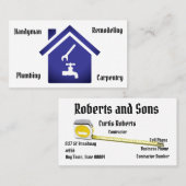 Auftragnehmer-Visitenkarte-Schablone Visitenkarte (Vorne/Hinten)