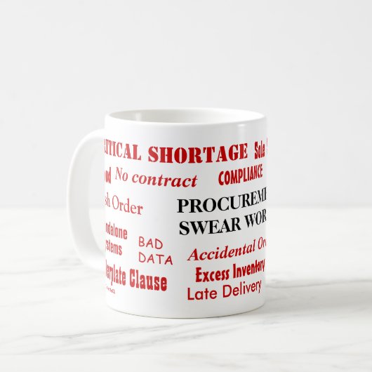 Auftragsvergabeverwaltung: Swear Words Funny Procu Kaffeetasse (Vorderseite Links)