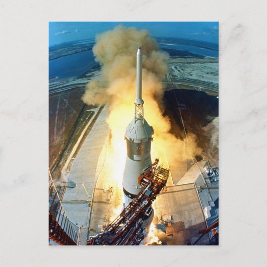 Auftrieb des Apollo 11 Saturn V Weltraumfahrzeugs Postkarte (Vorderseite)