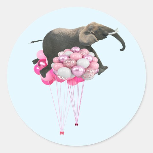 Auftriebiger Elefant Blau Aufkleber (Vorderseite)