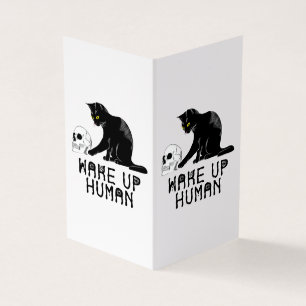 Aufwachen Mensch - Lustige Katze mit Totenkopf
