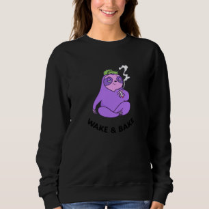 Aufwachen und backen Kiffer Süßer Panda Unkraut Sweatshirt