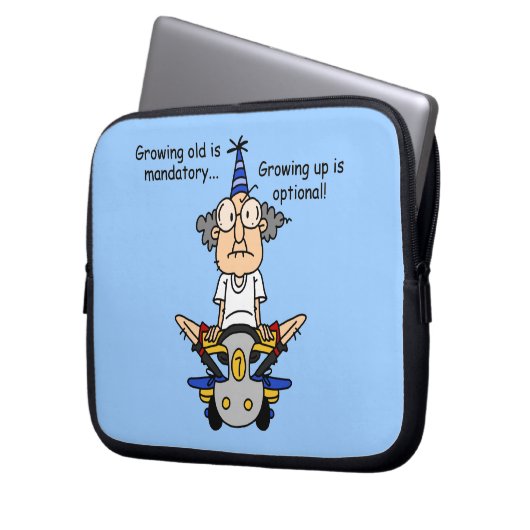 Aufwachsen ist fakultativer Spaß Laptopschutzhülle (Vorderseite Links)