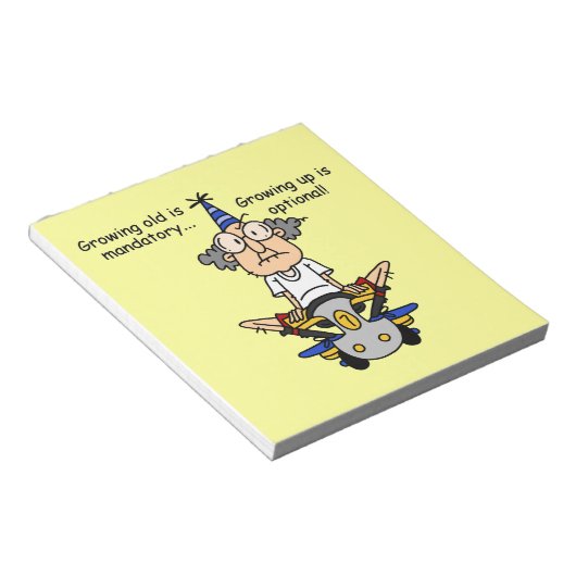 Aufwachsen ist fakultativer Spaß Notizblock (angewinkelt)