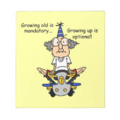 Aufwachsen ist fakultativer Spaß Notizblock (Vorderseite)