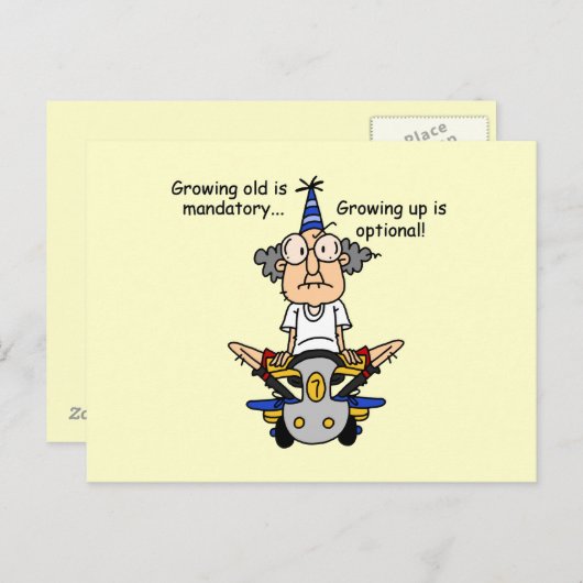 Aufwachsen ist fakultativer Spaß Postkarte (Vorne/Hinten)