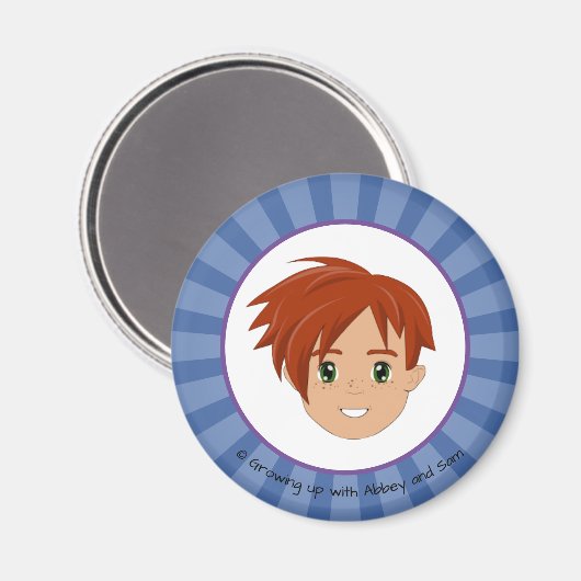 Aufwachsen mit Abbey und Sam Blue Magnet (Sam) (Vorderseite/Rückseite)