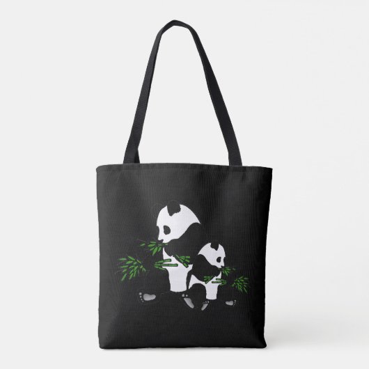 Aufwachsen Panda Black Tasche (Rückseite)
