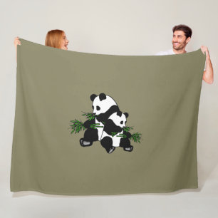 Aufwachsen Panda Fleecedecke