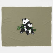 Aufwachsen Panda Fleecedecke (Vorderseite (Horizontal))