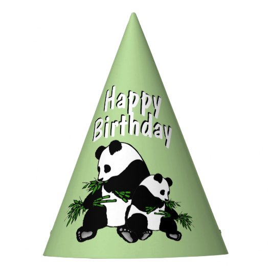 Aufwachsen Panda Geburtstag Partyhütchen (Vorderseite)