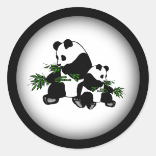 Aufwachsen Panda Runder Aufkleber
