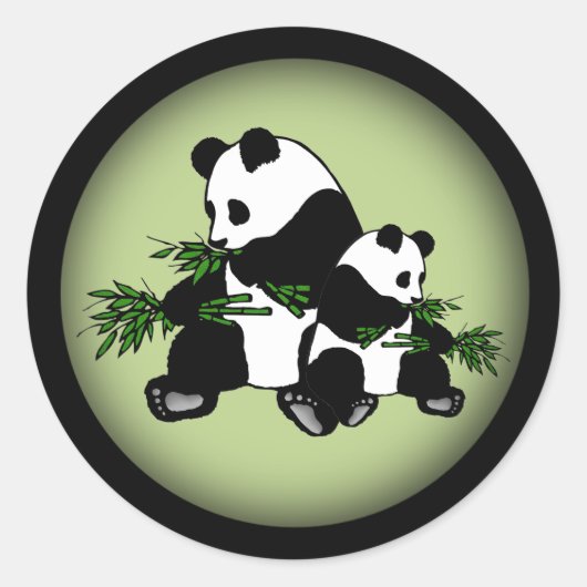 Aufwachsen Panda Runder Aufkleber (Vorderseite)