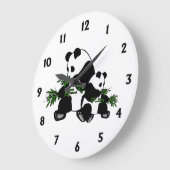 Aufwachsen Panda schwarze Zahlen große Uhr (Winkel)