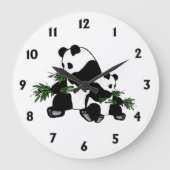 Aufwachsen Panda schwarze Zahlen große Uhr (Vorderseite)