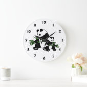 Aufwachsen Panda schwarze Zahlen große Uhr (Zuhause)