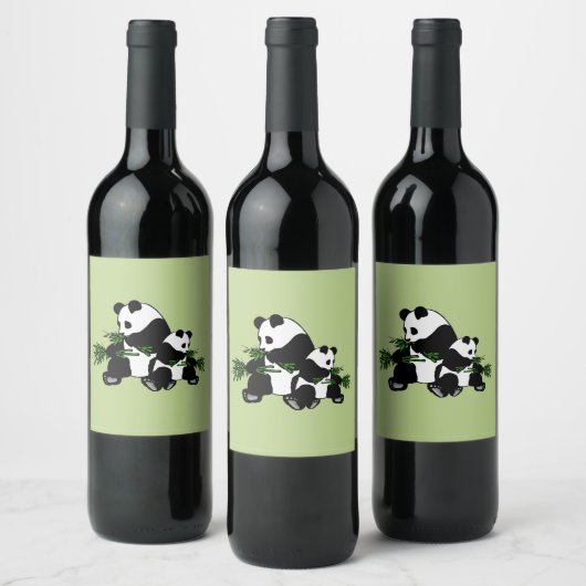 Aufwachsen Panda Weinetikett (Flaschen)