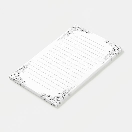 Aufwändig gerahmte und gezeichnete post-it klebezettel (angewinkelt)