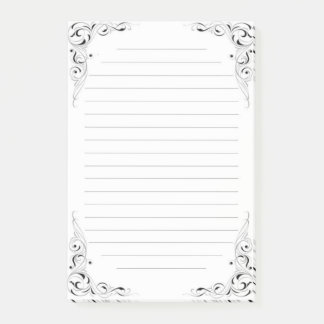 Aufwändig gerahmte und gezeichnete post-it klebezettel