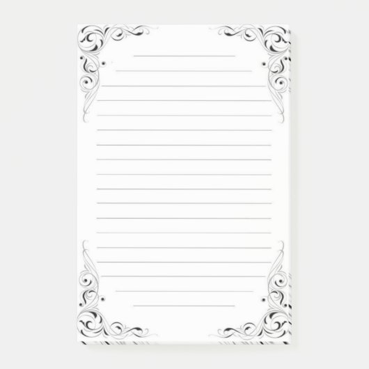 Aufwändig gerahmte und gezeichnete post-it klebezettel (Vorderseite)