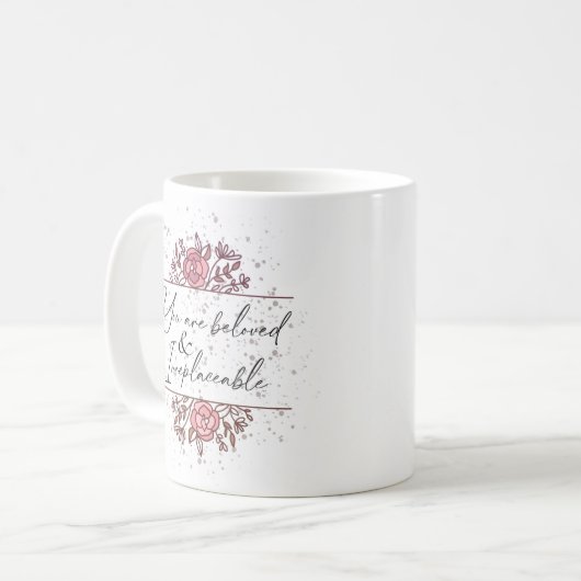 Aufwärmend rosa florales Christlich Kaffeetasse (Vorderseite Links)