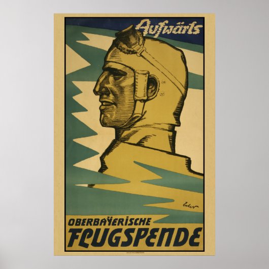 Aufwärts, Oberbayerische Flugspende WW1-Poster Poster (Vorne)