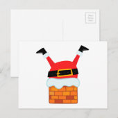 Aufwärts-Santa Feiertagspostkarte (Vorne/Hinten)