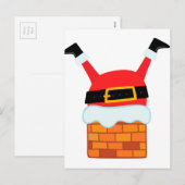 Aufwärts-Santa Feiertagspostkarte (Vorne/Hinten)